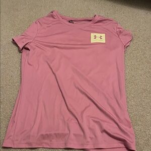 Under Armour Pink Short Sleeve Crew Tee with Logo Patch